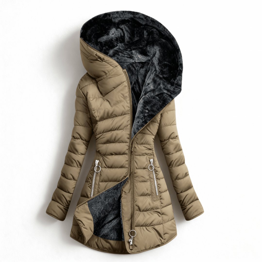 Anouk | Chaqueta Acolchada Impermeable con Capucha - StilfulltWomen's jacketsCaquiXSAnouk | Chaqueta Acolchada Impermeable con Capucha