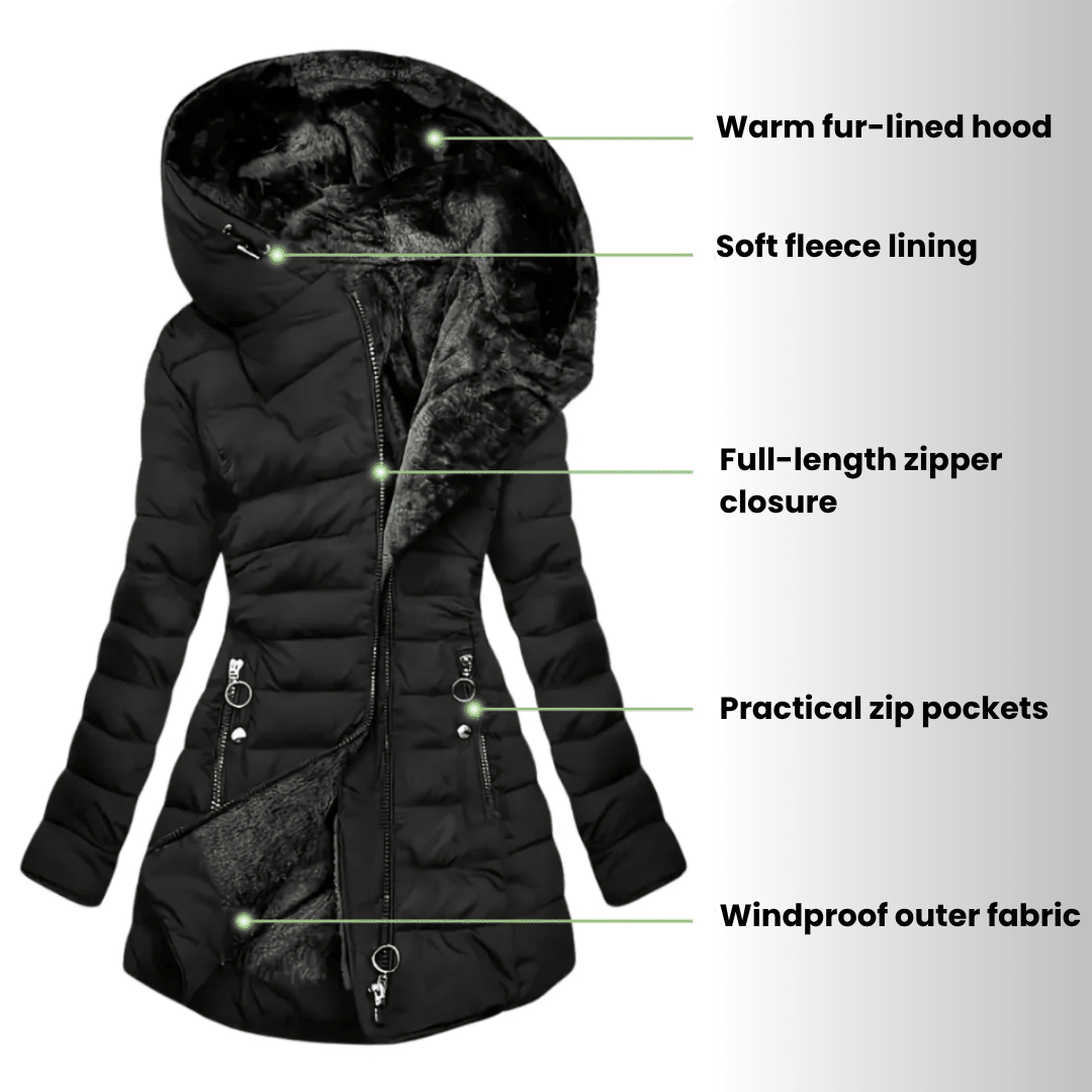 Anouk | Chaqueta Acolchada Impermeable con Capucha - StilfulltWomen's jacketsNegroXSAnouk | Chaqueta Acolchada Impermeable con Capucha