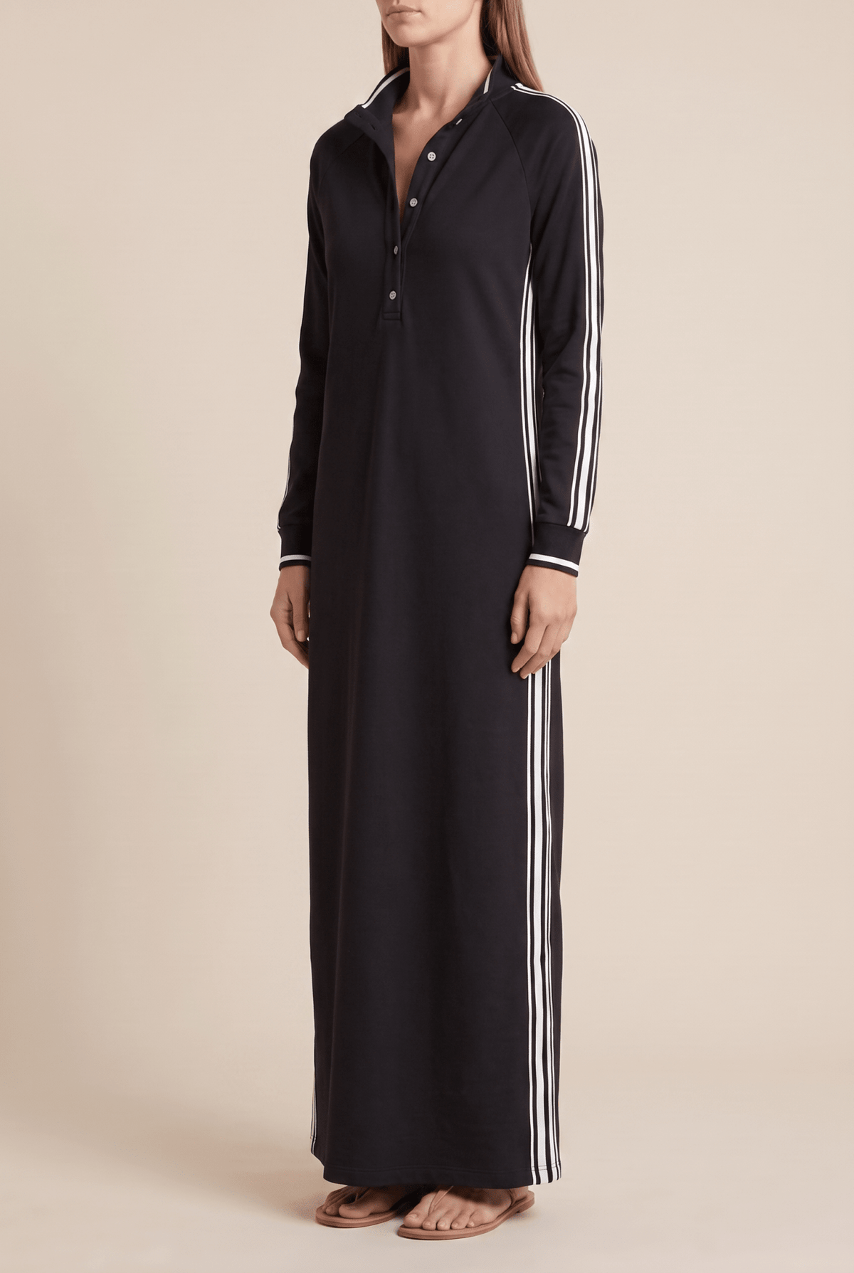 Anouk | Vestido Maxi de Felpa Ribeteado con Cuello Polo - StilfulltdressMDA0958L0Y_Royal Blue||XS||YUAzul realXSAnouk | Vestido Maxi de Felpa Ribeteado con Cuello Polo