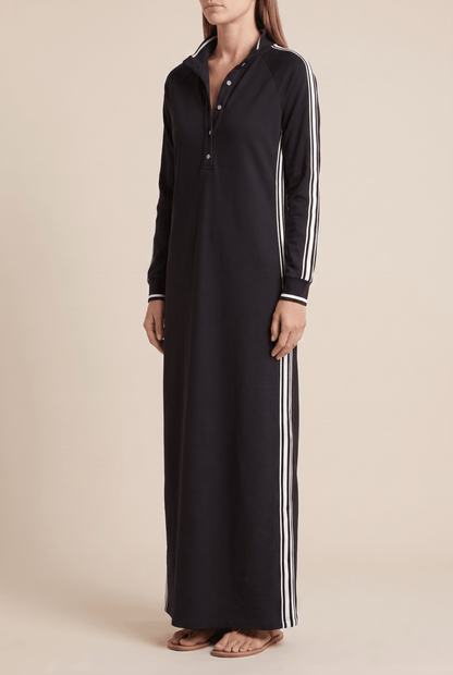 Anouk | Vestido Maxi de Felpa Ribeteado con Cuello Polo - StilfulltdressMDA0958L0Y_Royal Blue||XS||YUAzul realXSAnouk | Vestido Maxi de Felpa Ribeteado con Cuello Polo