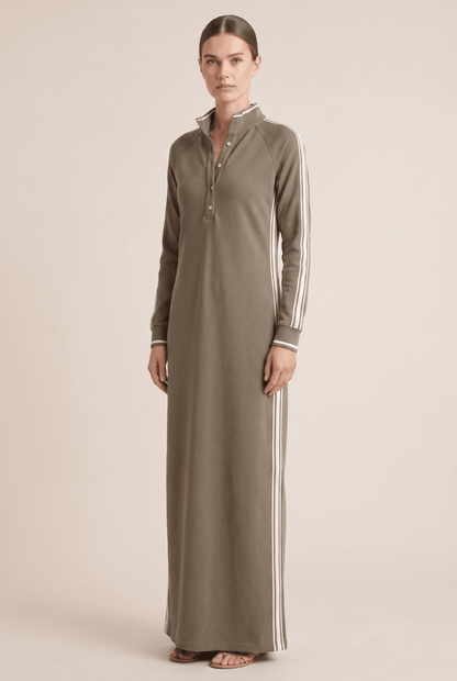 Anouk | Vestido Maxi de Felpa Ribeteado con Cuello Polo - StilfulltdressMDA0958L0Y_Royal Blue||XS||YUAzul realXSAnouk | Vestido Maxi de Felpa Ribeteado con Cuello Polo