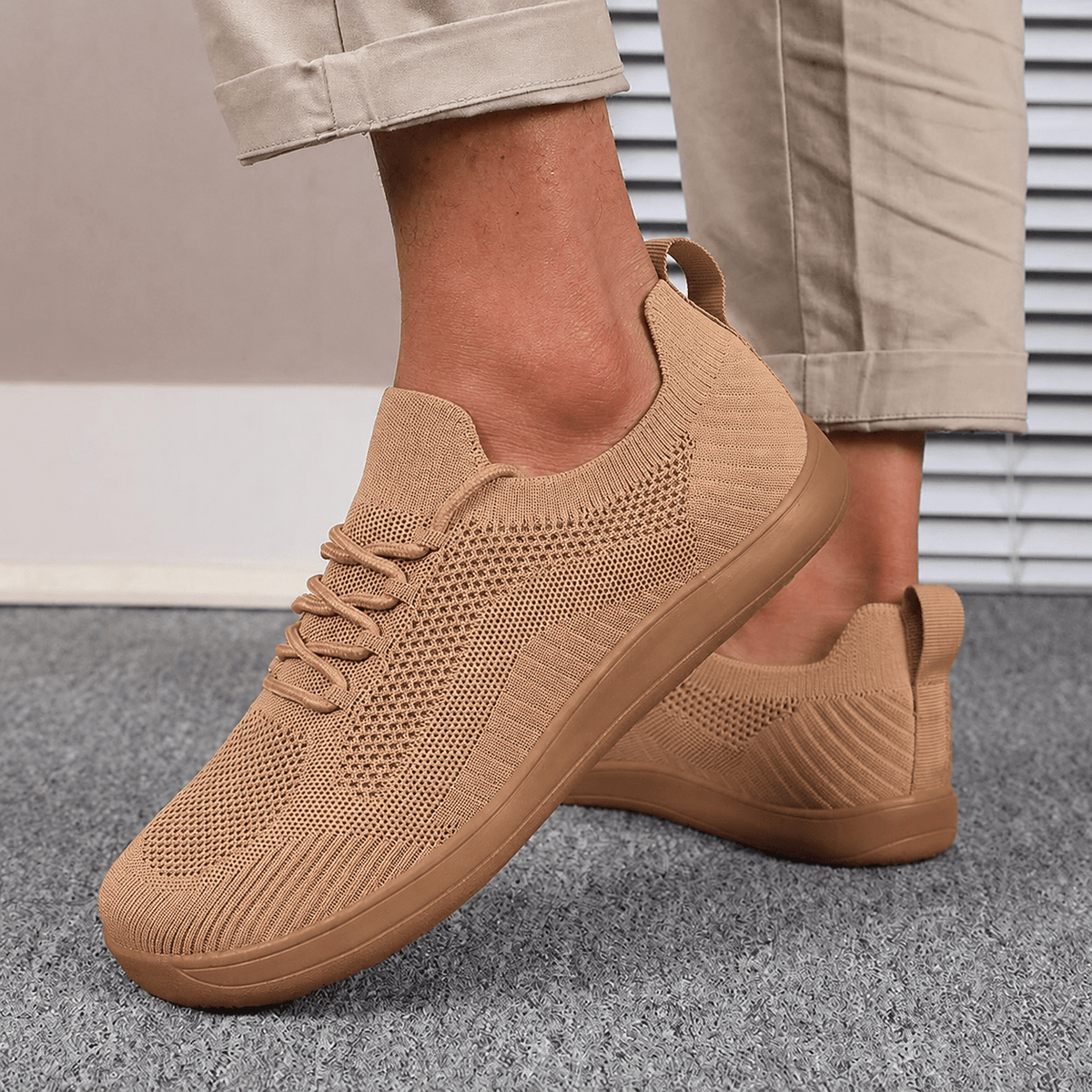 Ansel | Zapatillas Ligeras de Punto Transpirable - StilfulltWomen's shoesCaqui36Ansel | Zapatillas Ligeras de Punto Transpirable