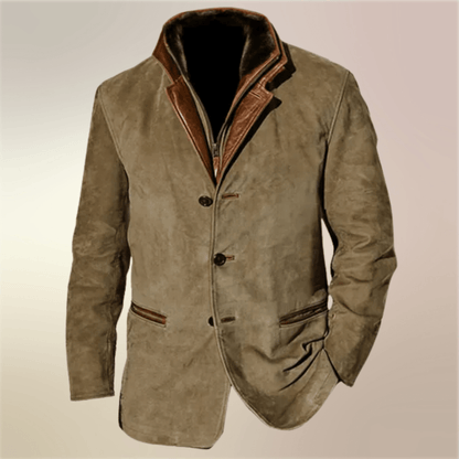 Anselme | Chaqueta Vintage de Ante Abotonada - StilfulltMen's jacketsNegroSAnselme | Chaqueta Vintage de Ante Abotonada