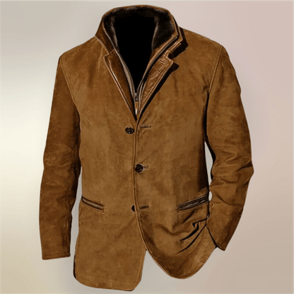 Anselme | Chaqueta Vintage de Ante Abotonada - StilfulltMen's jacketsNegroSAnselme | Chaqueta Vintage de Ante Abotonada