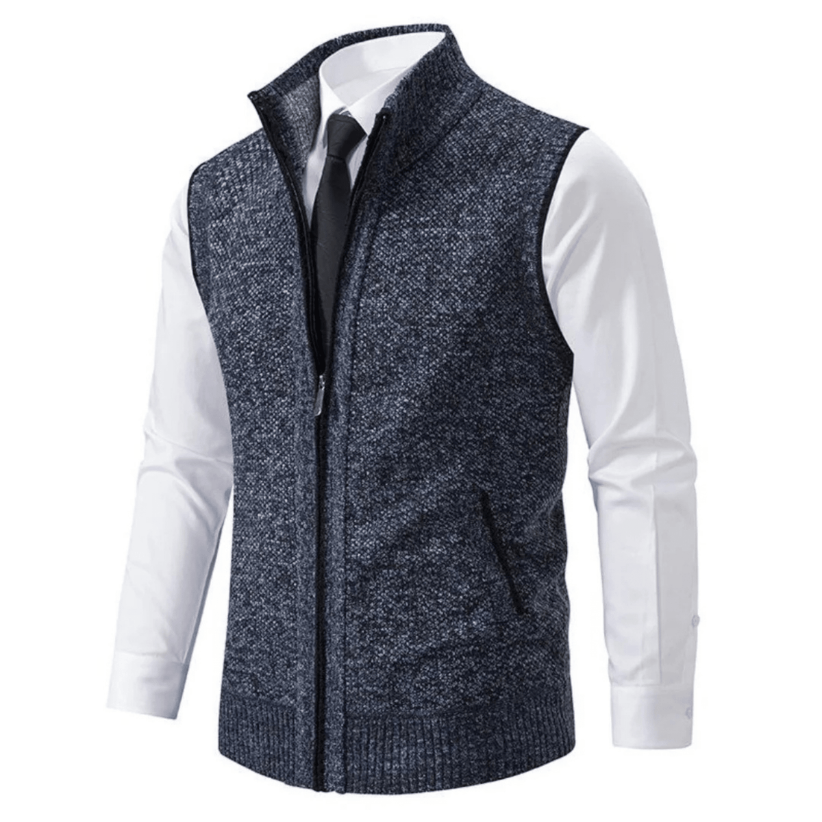 Ansgar | Chaleco de Punto con Cremallera - StilfulltMen's vestsSKU_1783517133224_604BlueSAnsgar | Chaleco de Punto con Cremallera