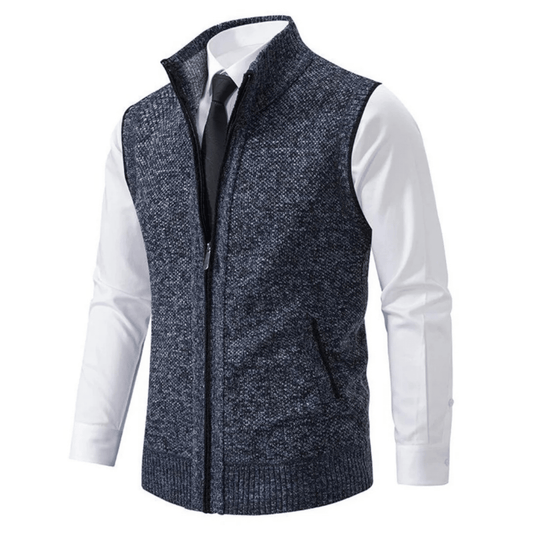 Ansgar | Chaleco de Punto con Cremallera - StilfulltMen's vestsSKU_1783517133224_604BlueSAnsgar | Chaleco de Punto con Cremallera