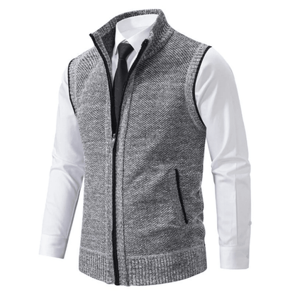 Ansgar | Chaleco de Punto con Cremallera - StilfulltMen's vestsSKU_1783517133224_710GraySAnsgar | Chaleco de Punto con Cremallera