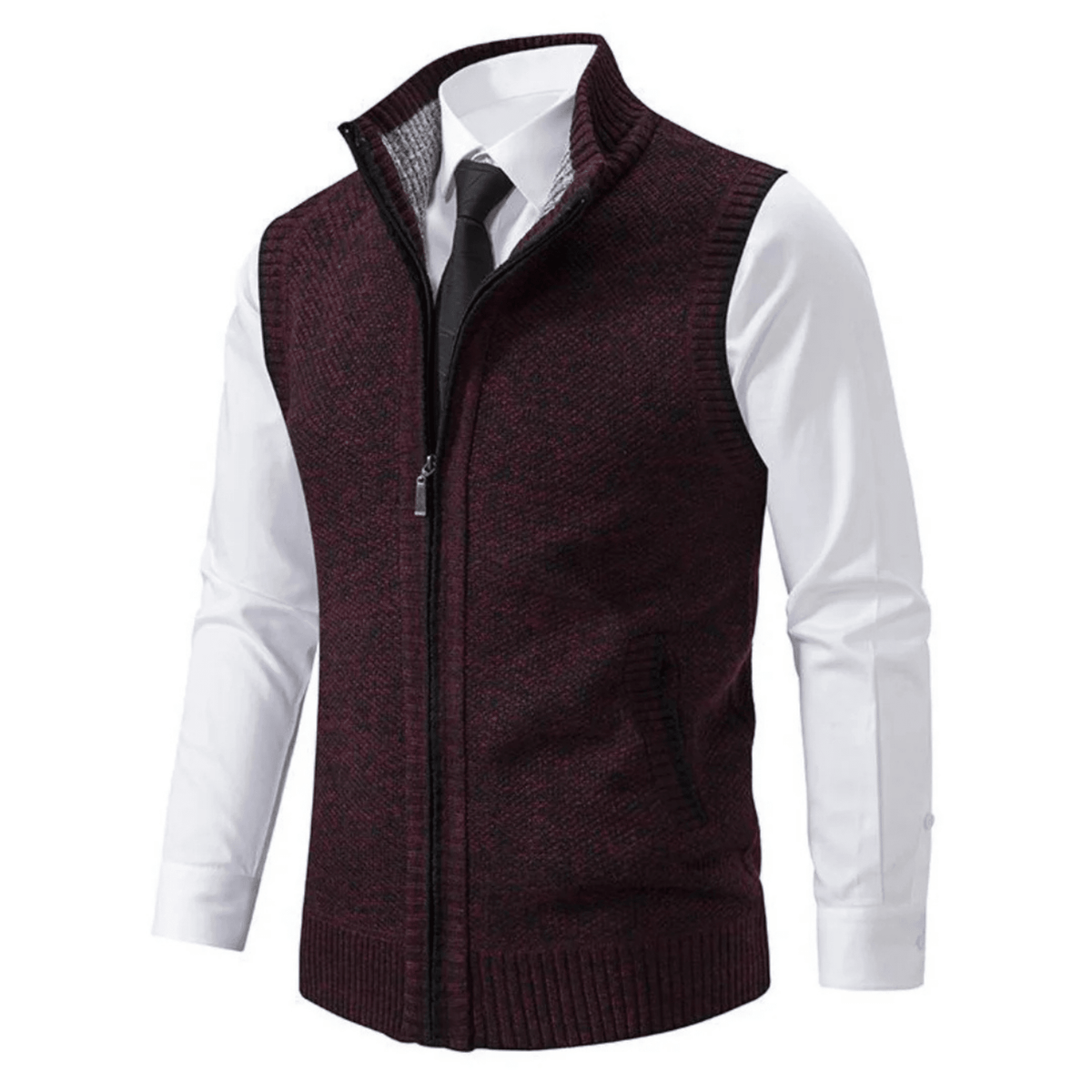 Ansgar | Chaleco de Punto con Cremallera - StilfulltMen's vestsSKU_1783517133224_870RedSAnsgar | Chaleco de Punto con Cremallera