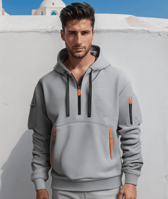Archie men's fleece-lined tactical zip hoodie, alternative view