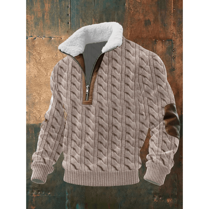 Asger | Fleeceforet Mønstret Troyer med Høj Krave - StilfulltMen's sweatersHøjhalset sweater AntarktisSAsger | Fleeceforet Mønstret Troyer med Høj Krave