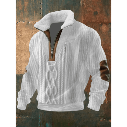 Asger | Fleeceforet Mønstret Troyer med Høj Krave - StilfulltMen's sweatersHøjhalset sweater SverigeSAsger | Fleeceforet Mønstret Troyer med Høj Krave