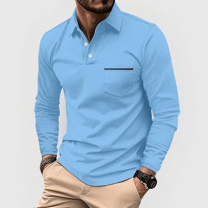 Auden | Polo de Manga Larga con Bolsillo - StilfulltMen's sweatersAzul claroSAuden | Polo de Manga Larga con Bolsillo