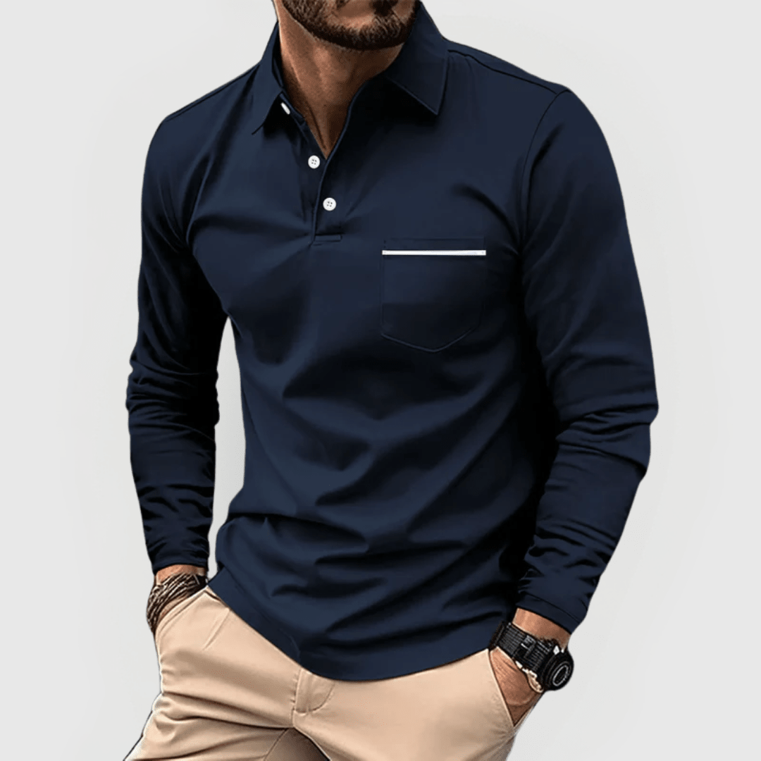 Auden | Polo de Manga Larga con Bolsillo - StilfulltMen's sweatersAzul marinoSAuden | Polo de Manga Larga con Bolsillo