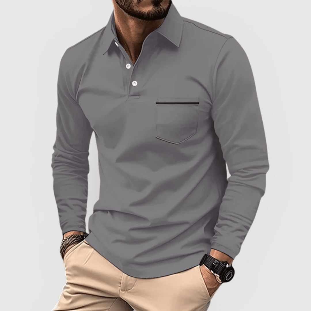 Auden | Polo de Manga Larga con Bolsillo - StilfulltMen's sweatersGris oscuroSAuden | Polo de Manga Larga con Bolsillo