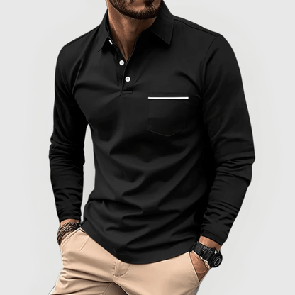Auden | Polo de Manga Larga con Bolsillo - StilfulltMen's sweatersNegroSAuden | Polo de Manga Larga con Bolsillo