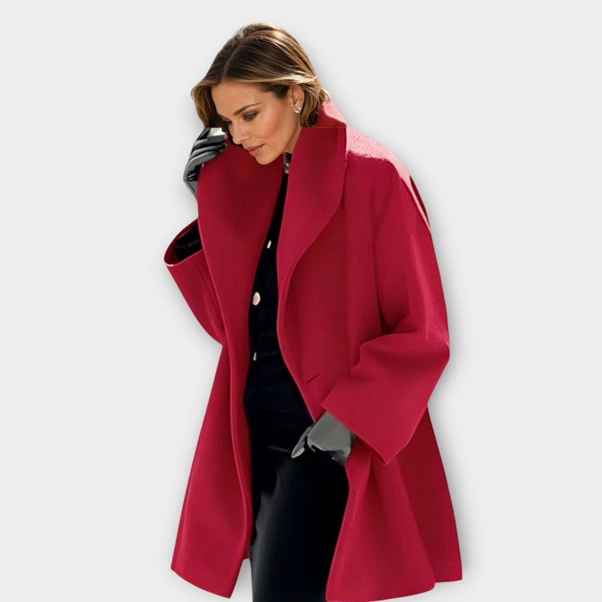 Aurelie | Abrigo Oversize de Cuello Chal - StilfulltWomen's jacketsSKU_1783522356203_825RojoSAurelie | Abrigo Oversize de Cuello Chal