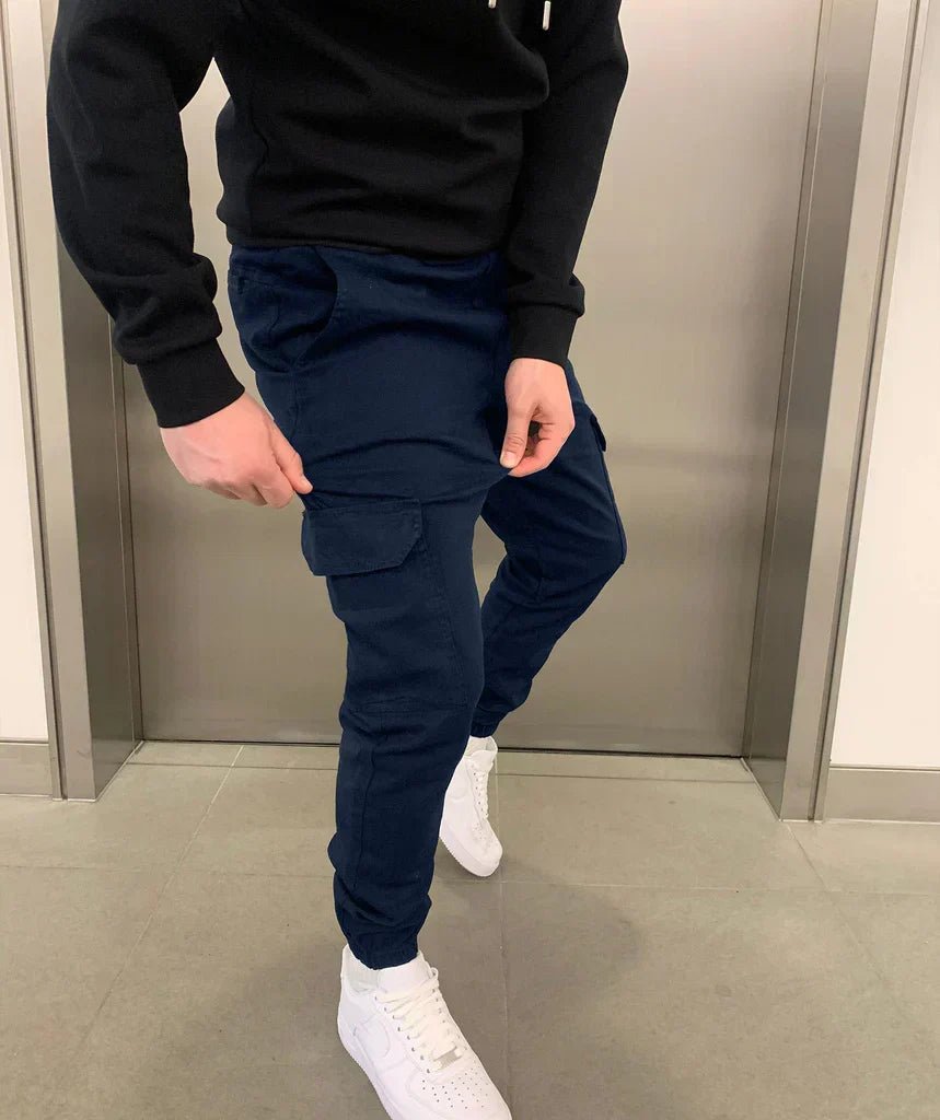 Aurélien | Pantalón Cargo Jogger de Pernera Ceñida - StilfulltMen's pantsSKU_1778427592626_347Azul marinoSAurélien | Pantalón Cargo Jogger de Pernera Ceñida