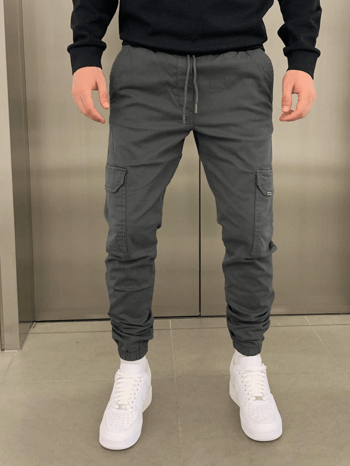 Aurélien | Pantalón Cargo Jogger de Pernera Ceñida - StilfulltMen's pantsSKU_1778427592626_487GrisSAurélien | Pantalón Cargo Jogger de Pernera Ceñida