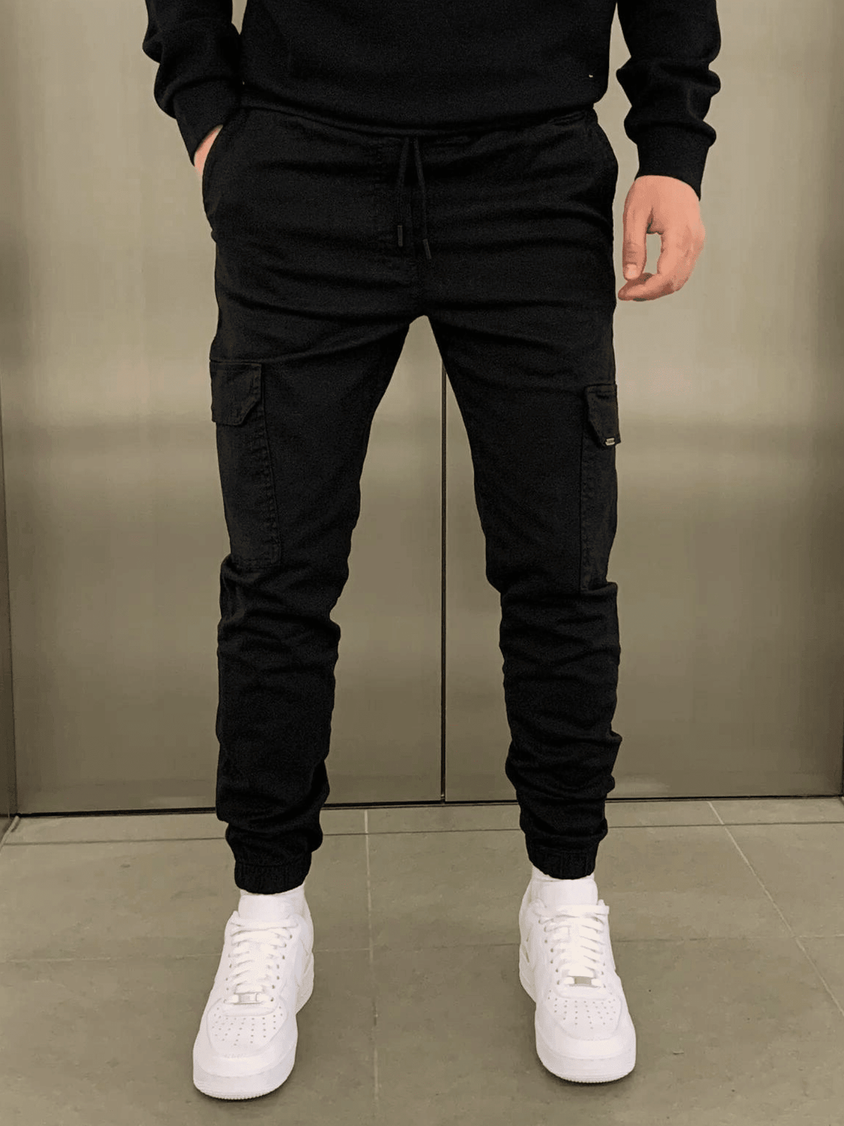 Aurélien | Pantalón Cargo Jogger de Pernera Ceñida - StilfulltMen's pantsSKU_1778427592626_876NegroSAurélien | Pantalón Cargo Jogger de Pernera Ceñida