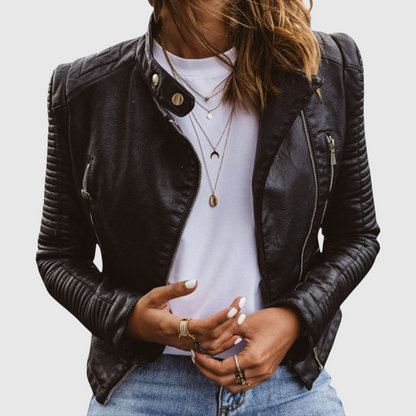 Tindra | Chaqueta Biker Efecto Piel Acolchada