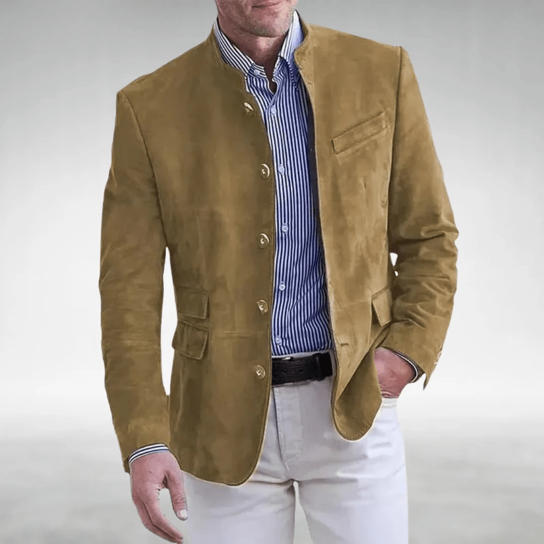 Baptiste | Americana de Cuello Mao Abotonada - StilfulltMen's suitsCaquiSBaptiste | Americana de Cuello Mao Abotonada