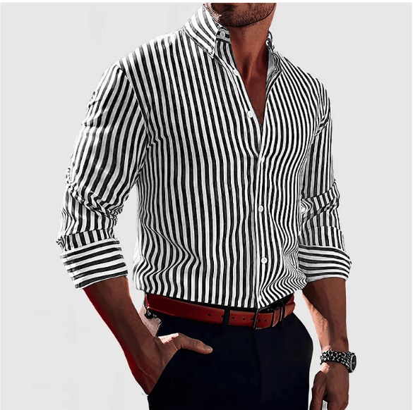 Beckett | Camisa de Rayas de Algodón para Hombre - StilfulltMen's blousesDMED3-CK076016RojoSBeckett | Camisa de Rayas de Algodón para Hombre