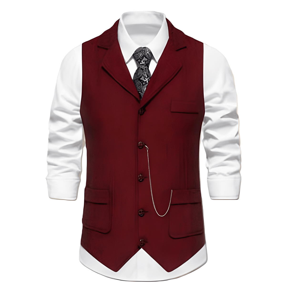 Beckett | Chaleco de Hombre de Espiga con Solapa - StilfulltMen's vestsVIVA415218MODARojoSBeckett | Chaleco de Hombre de Espiga con Solapa