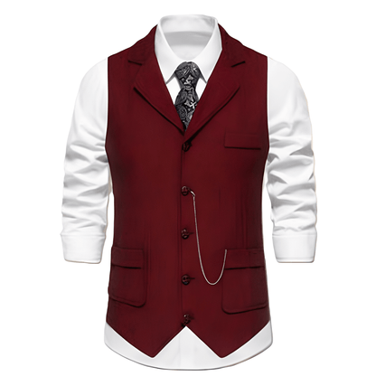 Beckett | Chaleco de Hombre de Espiga con Solapa - StilfulltMen's vestsVIVA415218MODARojoSBeckett | Chaleco de Hombre de Espiga con Solapa