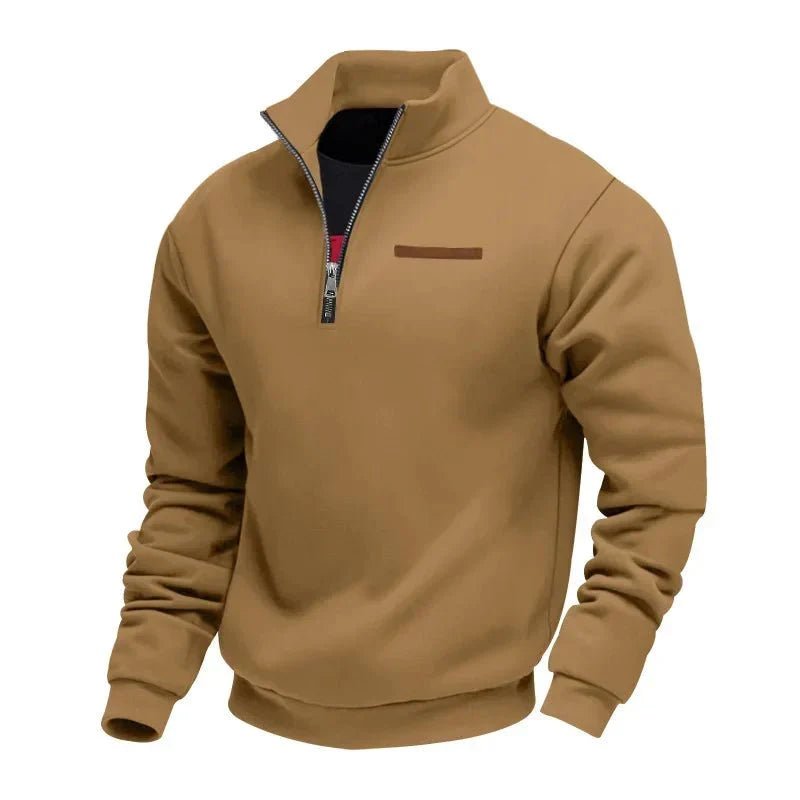 Bjarke | Blød Foret Half-zip Sweatshirt med Høj Krave - StilfulltMen's sweatersDMED4-NN658037BrunSBjarke | Blød Foret Half-zip Sweatshirt med Høj Krave