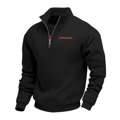 Bjarke | Blød Foret Half-zip Sweatshirt med Høj Krave - StilfulltMen's sweatersDMED4-NN658043SortSBjarke | Blød Foret Half-zip Sweatshirt med Høj Krave