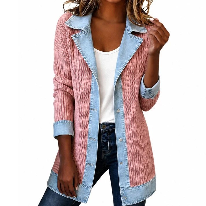 Blakely | Chaqueta Vaquera Larga de Punto Acanalado - StilfulltWomen's jacketsRosaSBlakely | Chaqueta Vaquera Larga de Punto Acanalado