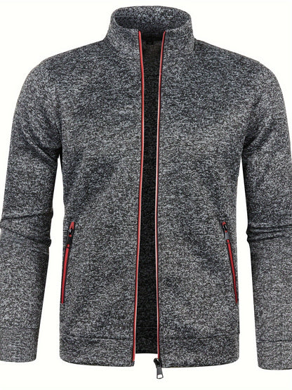 Brezal | Chaqueta de Punto Jaspeado con Cremallera - StilfulltMen's vestsWAF5A8I8DonkergrijsSBrezal | Chaqueta de Punto Jaspeado con Cremallera
