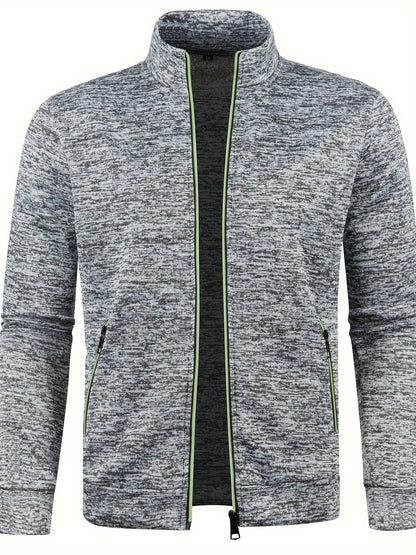 Brezal | Chaqueta de Punto Jaspeado con Cremallera - StilfulltMen's vestsRQRIYSQILichtgrijsSBrezal | Chaqueta de Punto Jaspeado con Cremallera