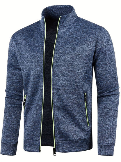 Brezal | Chaqueta de Punto Jaspeado con Cremallera - StilfulltMen's vestsWCYQYA55MarineblauwSBrezal | Chaqueta de Punto Jaspeado con Cremallera