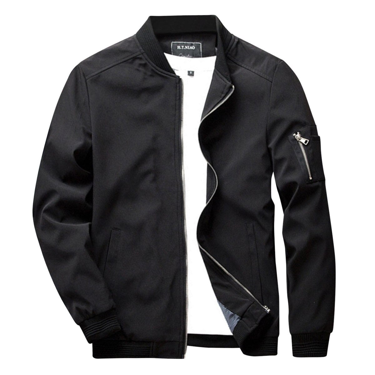 Brooks | Chaqueta Bomber de Hombre con Bolsillo en la Manga - StilfulltMen's jackets1QM6NCELNegroMBrooks | Chaqueta Bomber de Hombre con Bolsillo en la Manga