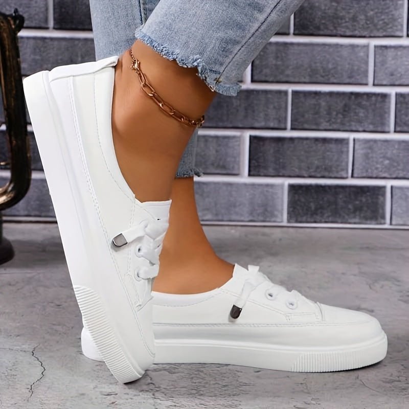 Bryony lace-up leather-look trainers, alternative view
