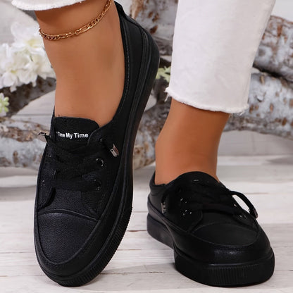 Bryony lace-up leather-look trainers, alternative view