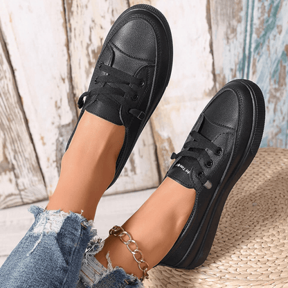 Bryony lace-up leather-look trainers, alternative view