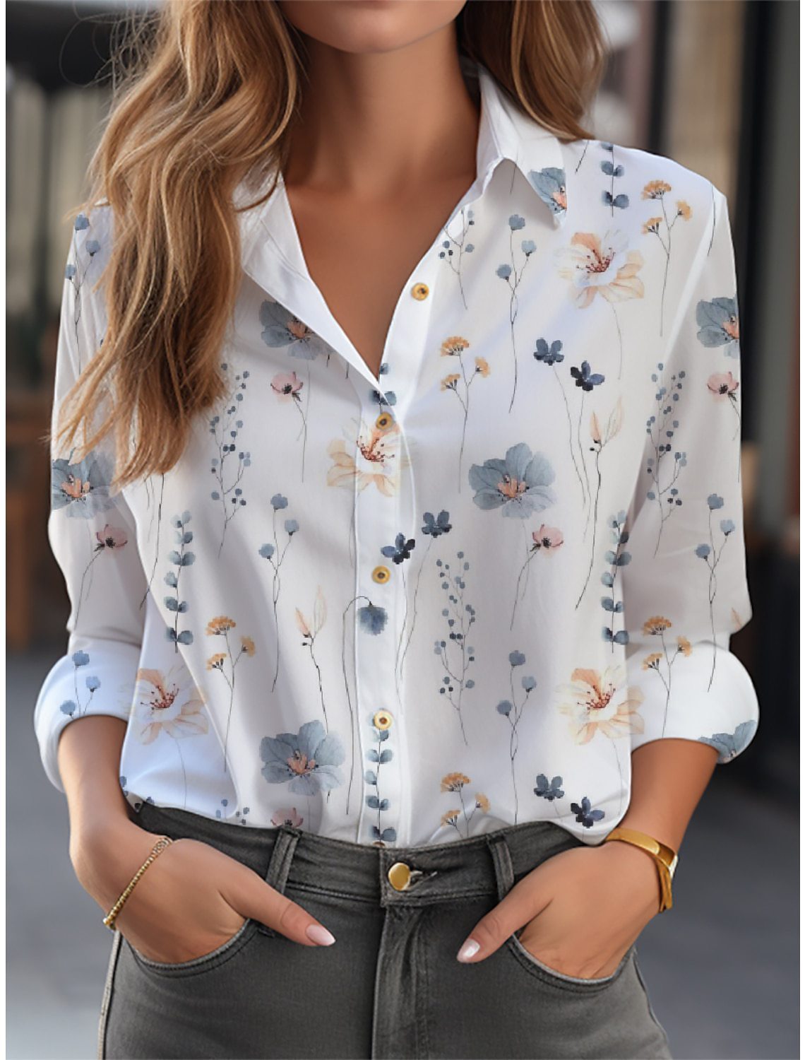 Everly | Camisa con Estampado Floral y Botones