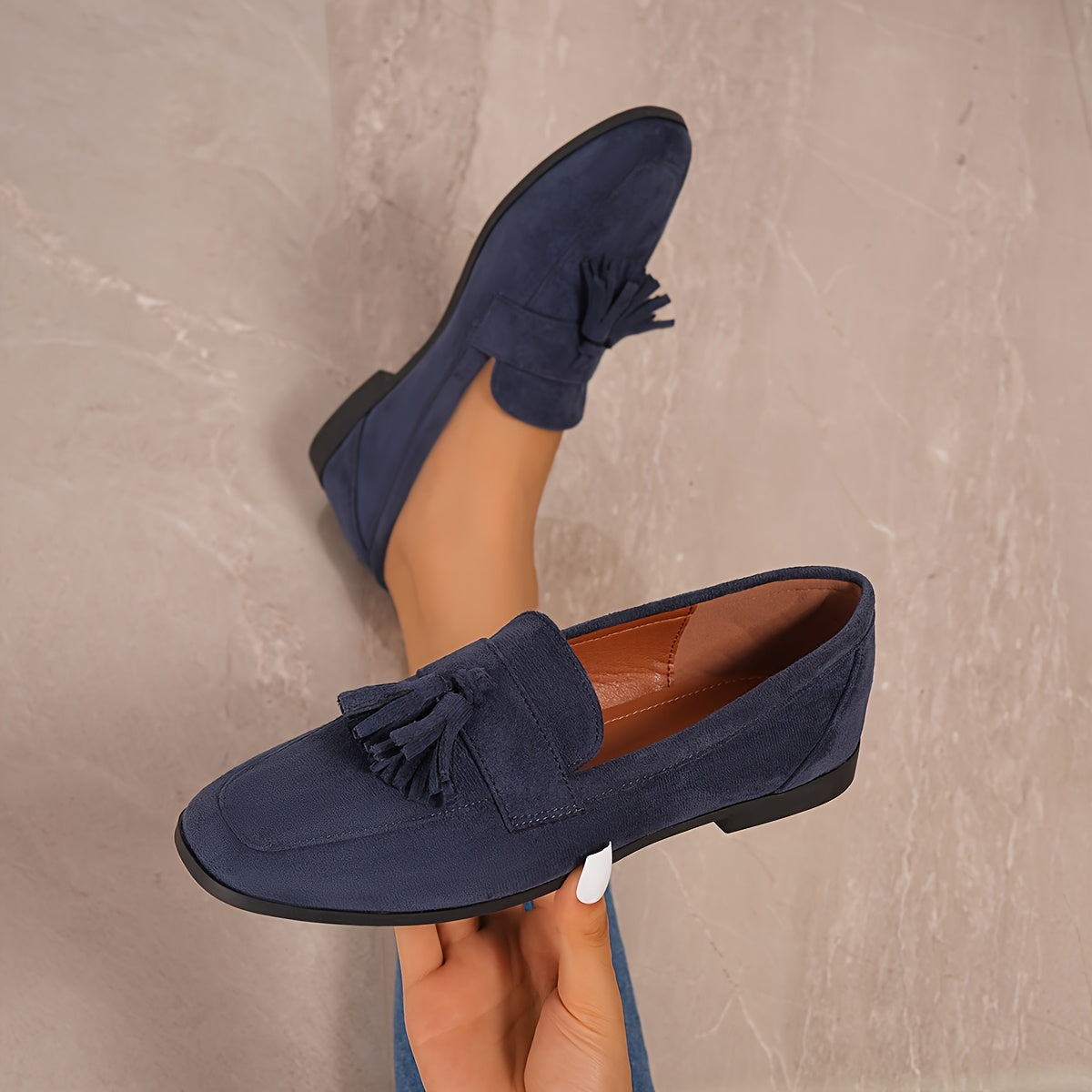 Inés | Mocasines de Mujer con Borlas y Tacón Bajo