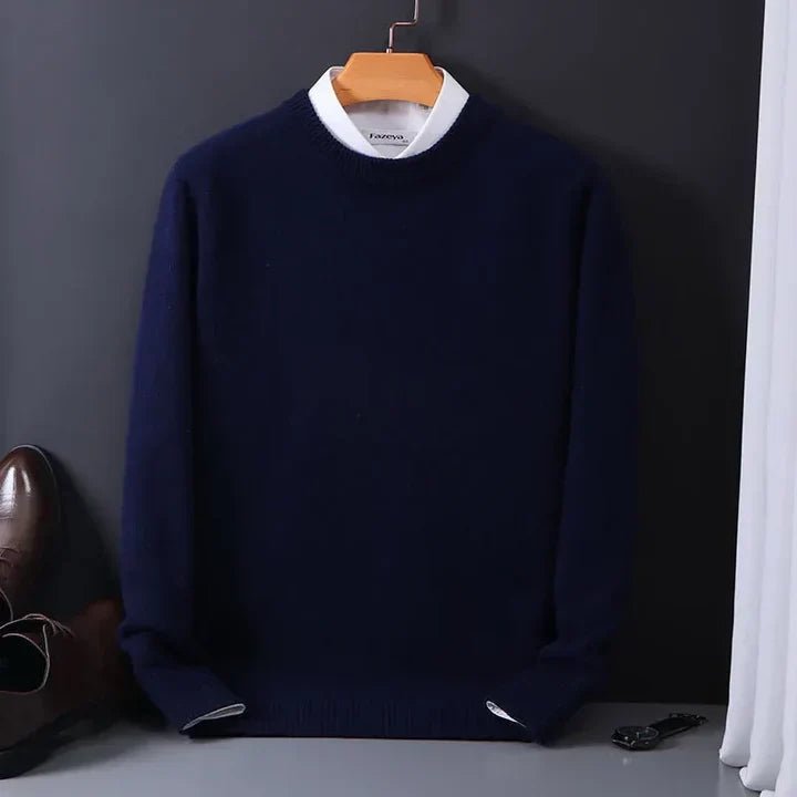 Callum | Jersey de Punto Suave de Cuello Redondo - StilfulltMen's sweatersDMED1-LY058021Azul marinoMCallum | Jersey de Punto Suave de Cuello Redondo