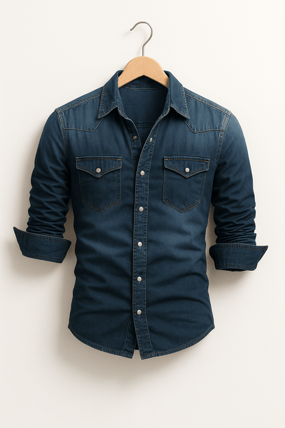 Callum men's slim-fit denim shirt, alternative view