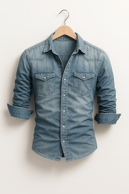 Callum men's slim-fit denim shirt, alternative view