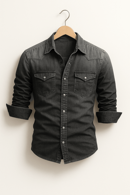 Callum men's slim-fit denim shirt, alternative view