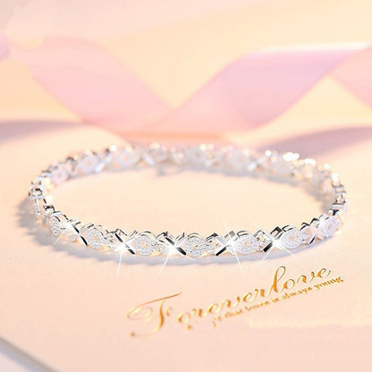 Camilla sterling silver heart bracelet with cubic zirconia, alternative view