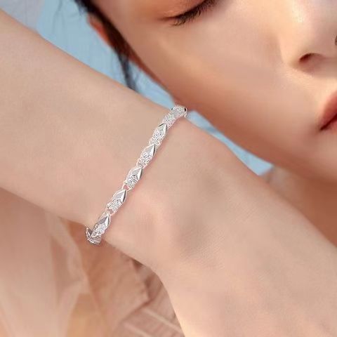 Camilla sterling silver heart bracelet with cubic zirconia, alternative view