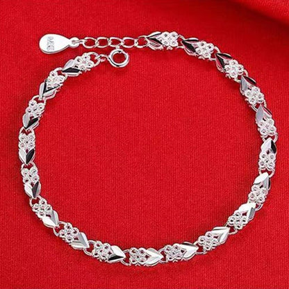 Camilla sterling silver heart bracelet with cubic zirconia, alternative view