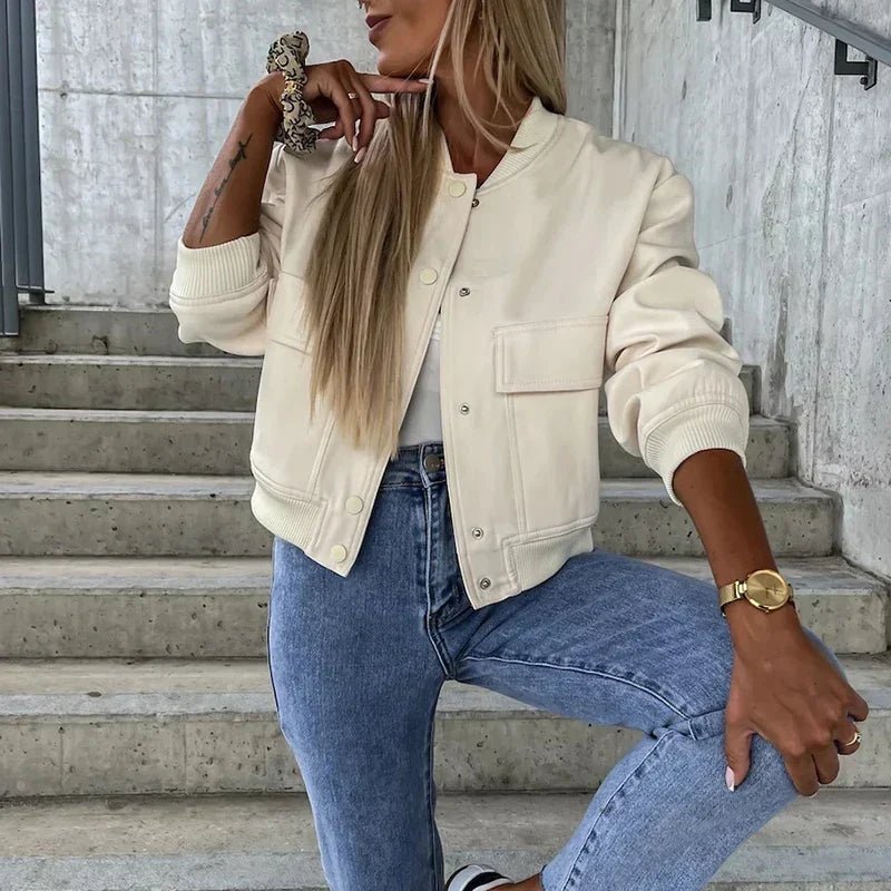 Carlota | Chaqueta Bomber Corta de Otoño - StilfulltWomen's jacketsVRROKJF9MarfilSCarlota | Chaqueta Bomber Corta de Otoño
