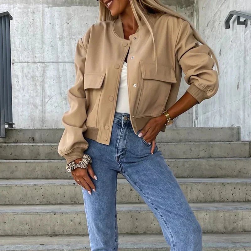 Carlota | Chaqueta Bomber Corta de Otoño - StilfulltWomen's jacketsQ5MUQDM3NegroSCarlota | Chaqueta Bomber Corta de Otoño