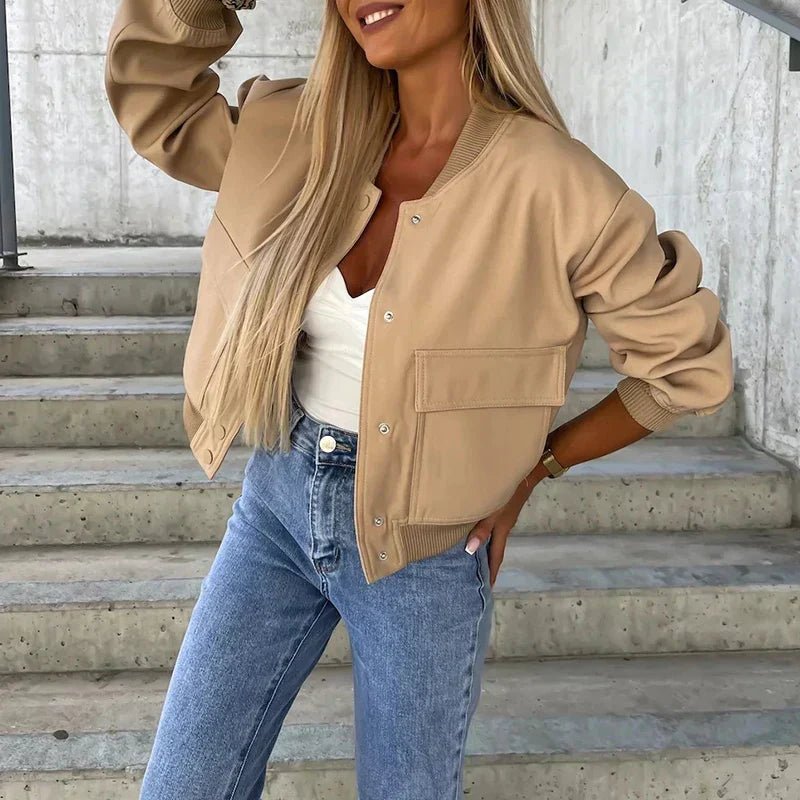 Carlota | Chaqueta Bomber Corta de Otoño - StilfulltWomen's jacketsQ5MUQDM3NegroSCarlota | Chaqueta Bomber Corta de Otoño